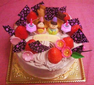 ひな祭りのデコレーションケーキ　６号